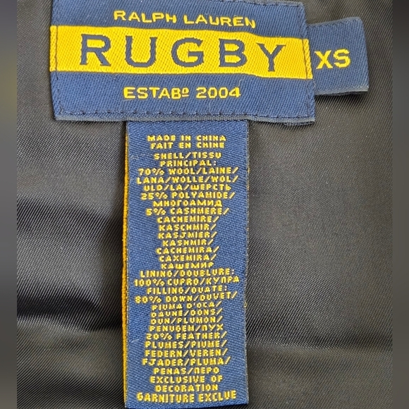 Ralph Lauren RUGBY Wool Down Classic Quilted Vest  Navy color size XS - Picture 13 of 16